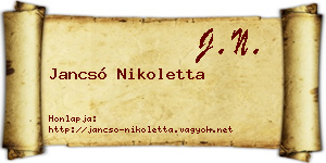 Jancsó Nikoletta névjegykártya