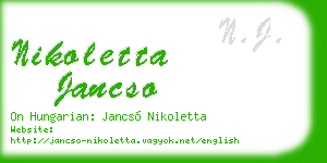nikoletta jancso business card