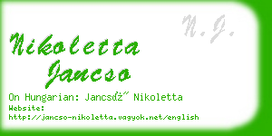 nikoletta jancso business card